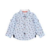 Conjunto camisa popelín veleros y bermuda satén elástico